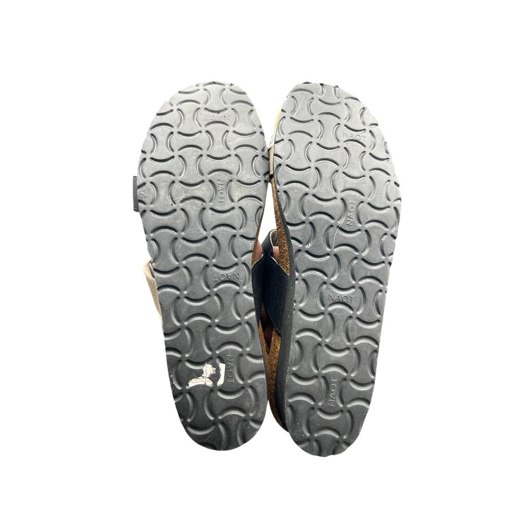 🩴 NAOT Women’s 7.5 Black Strappy Sandals Comfort Footbed Made Israel Minimalist - Picture 4 of 6
